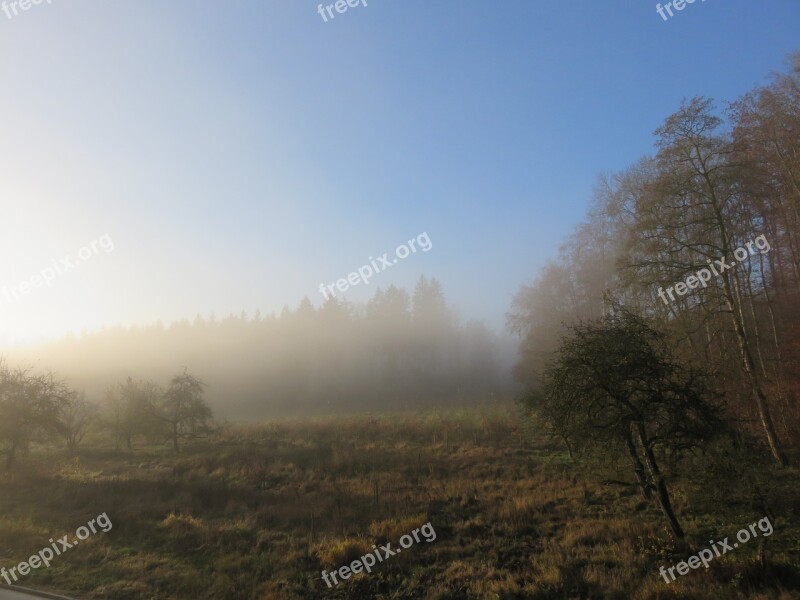 Morgenstimmung Fog Landscape Haze Autumn