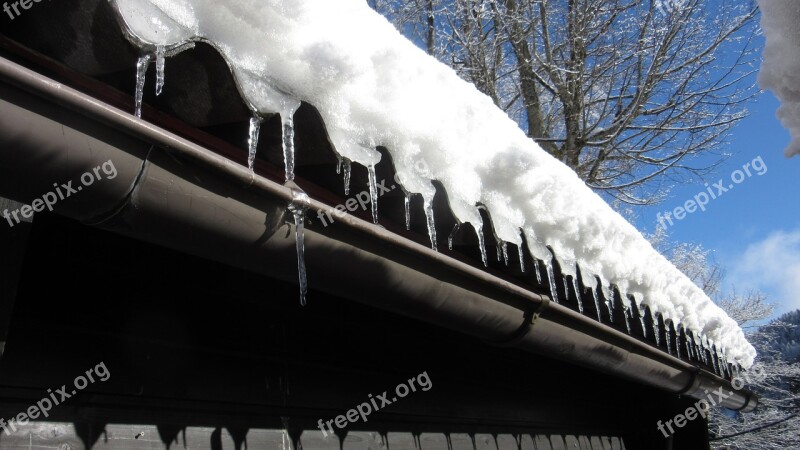 Icicle Gutter Snow Ice Roof