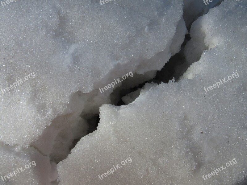 Snow Column Crack Sparkle Shadow