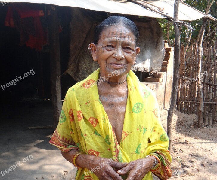 Tribal Woman India Odisha Orissa Elderly