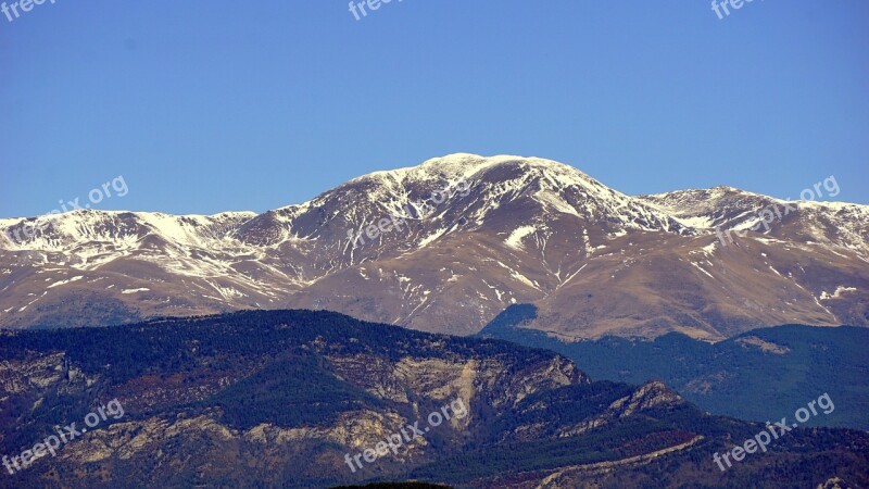 Snowy Mountain The Puigmal Peak Cordillera Mountains