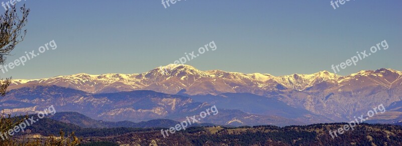 Snowy Mountains The Puigmal Landscape High Mountains Puigmal