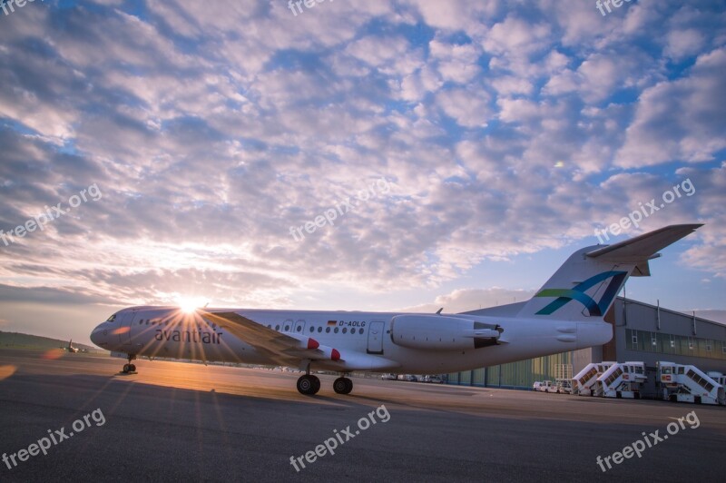 Saarbrücken Ensheim Aircraft Abendstimmung Sunset