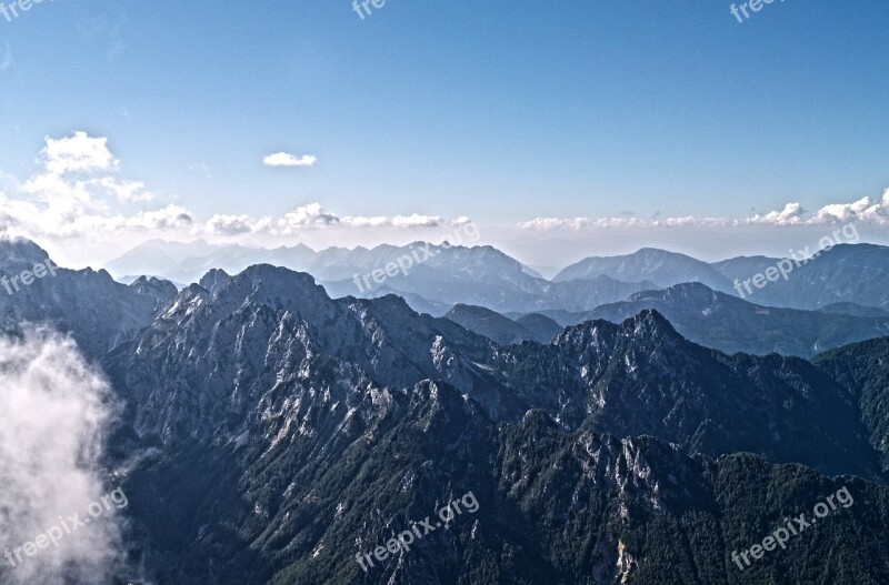 Panorama Mountain Sky Landscape Nature