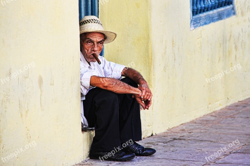 Cuba Smoking Man Cigar Face