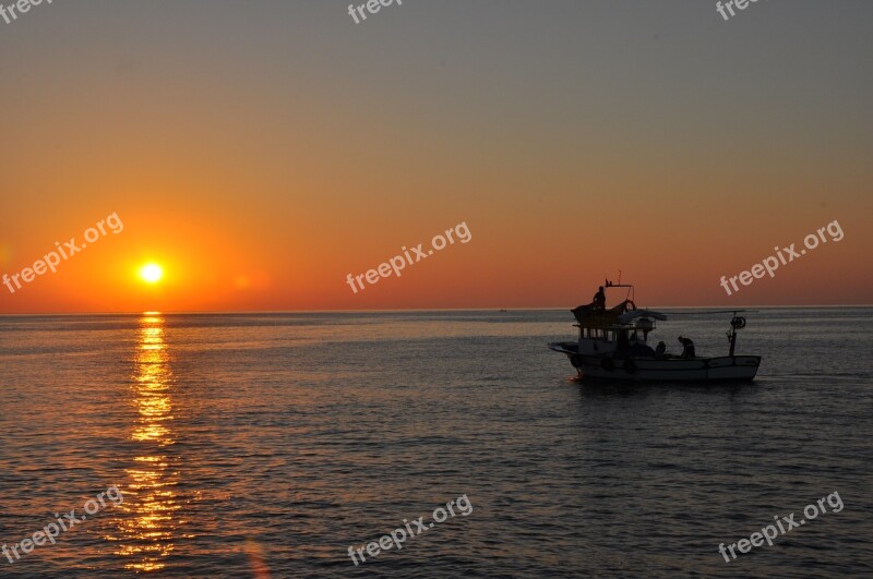 Marine Beach Sunset Blue Nature