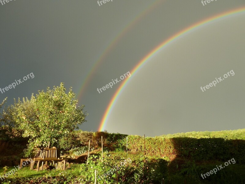 Rain Rainbow Double Free Photos