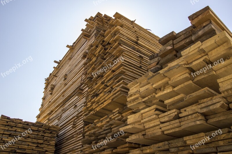 Wood Wooden Planks Stacked Wood Industry Construction