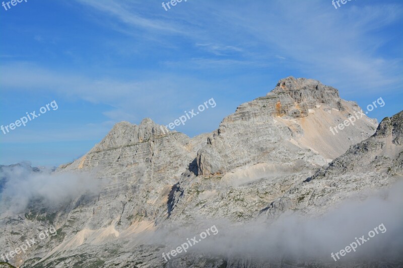 Mountain Fog Clouds Nature Landscape