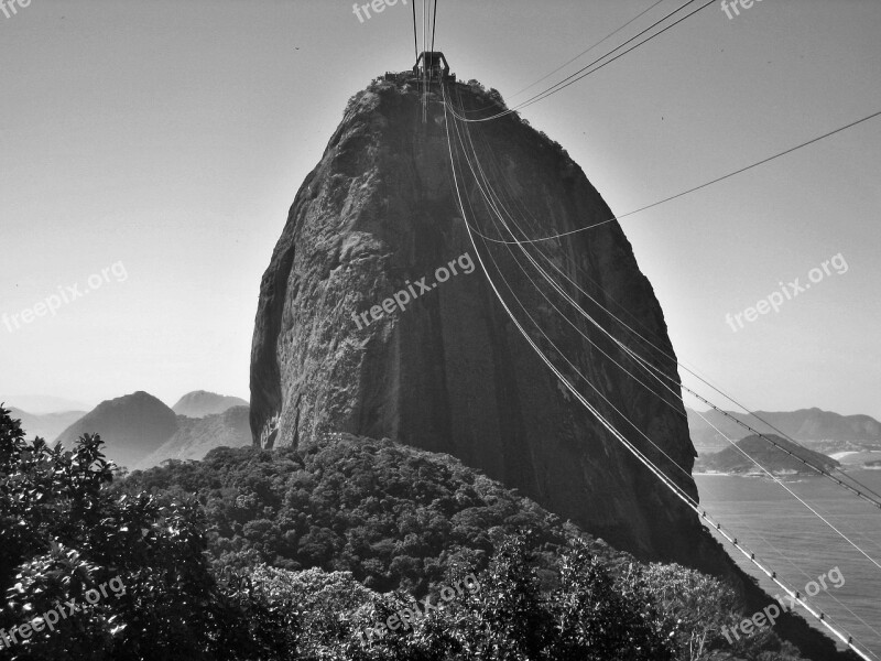 Zuckerhut In Black And White Rio De Janeiro Famous Imposing Known