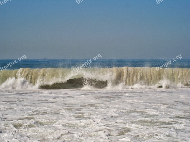 Copacabana Raging Waves Rio De Janeiro Bad Ban High Wave