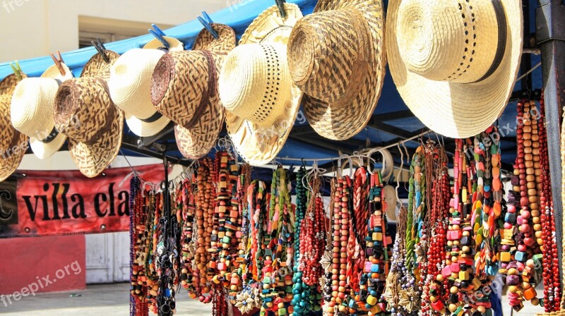 Cuba Souvenir Straw Hat Chains Jewellery