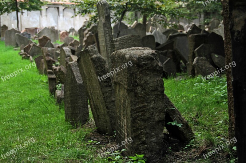 Cemetery Jewish Tombstone Tomb Prague