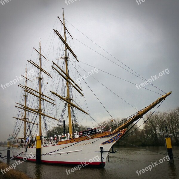 Ship Training Ship Germany Sailing Vessel Anchorage Sailing Boat