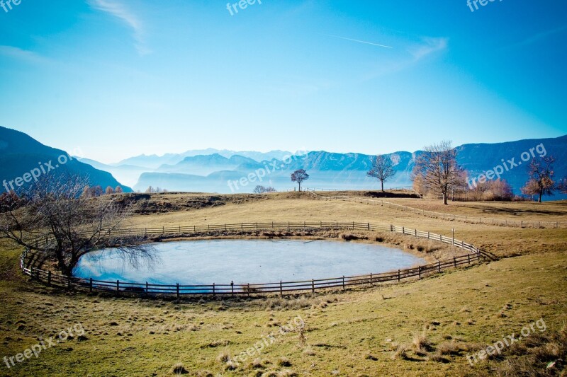 Pond Alpine Meadow Plateau Alpine Mountains