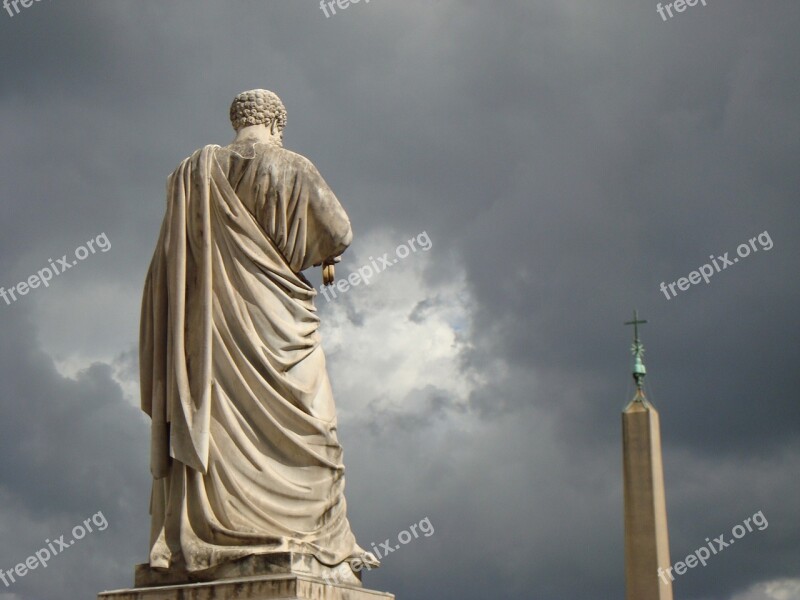 Santo Statue Storm Faith Religion