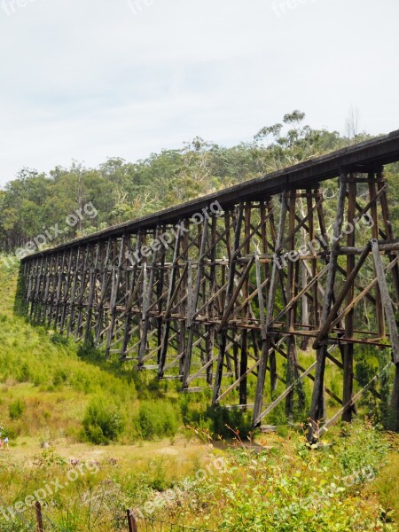 Trestle Bridge Bridge Stony Creek Trestle Bridge Rail Bridge Train