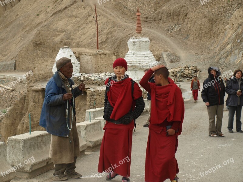 Woman Nun India Ladakh Free Photos