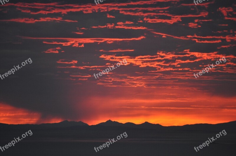 Sunset Ocean Whidbey Mountains Sun