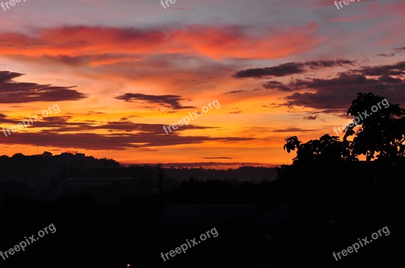 Sunset Nature Landscape Sunset Sky Orange