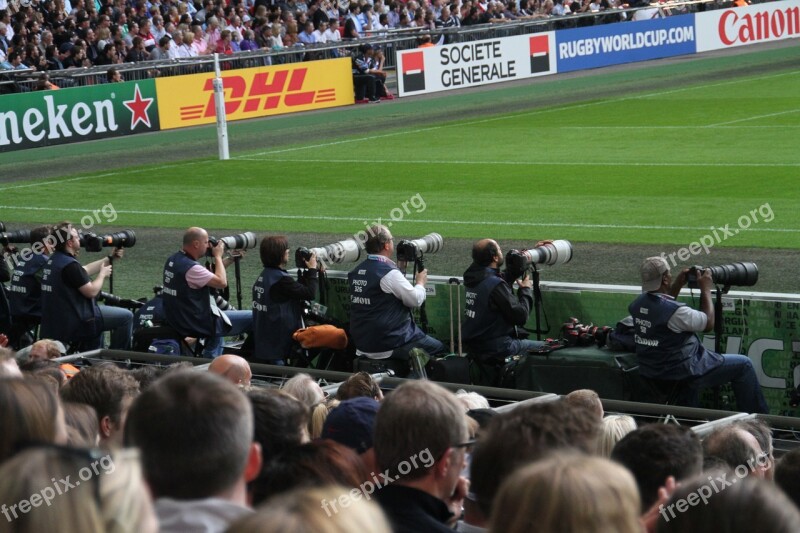 Rugby Camera Men World Cup Stadium