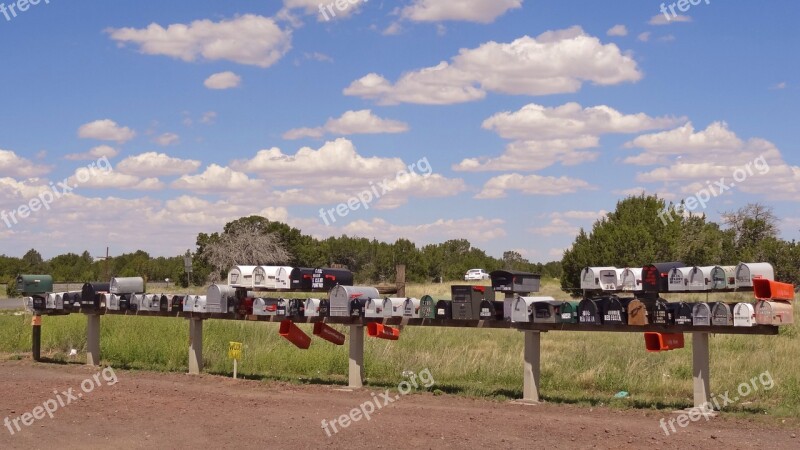 Usa Mailbox Sky Clouds Letter Box