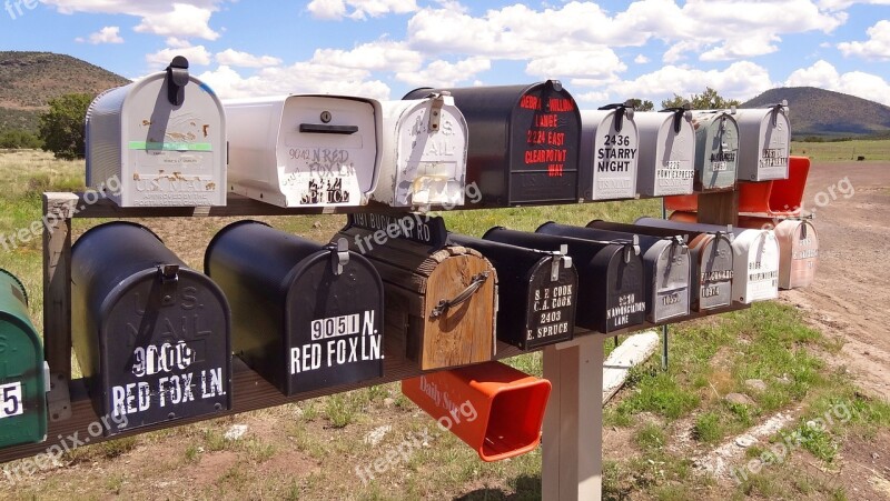 Usa Mailbox Sky Clouds Letter Box