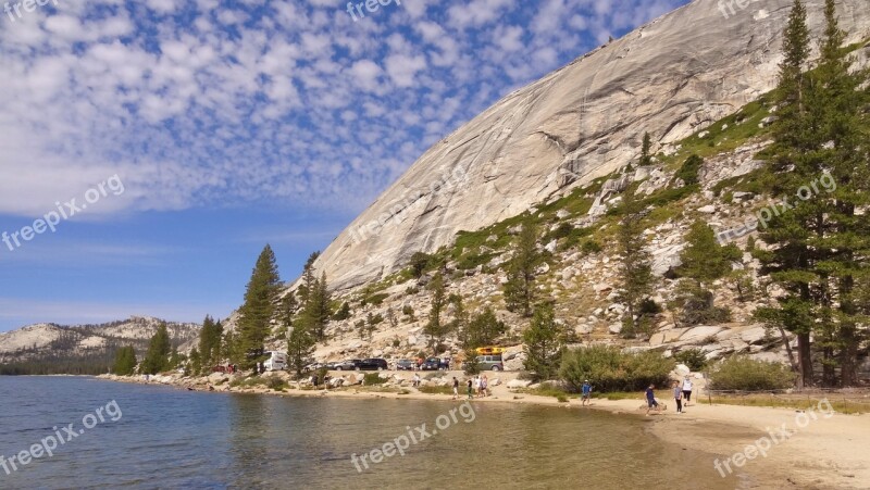 Usa America Yosemite Park Rock Sky