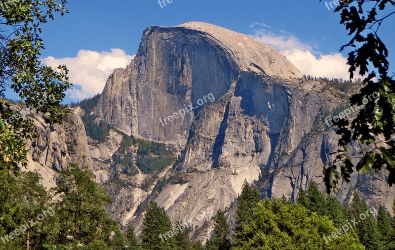 Usa America Yosemite Park Rock Sky