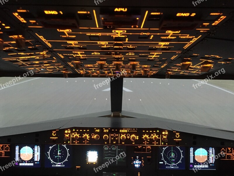 Overhead Airbus A320 Simulator Cockpit Free Photos