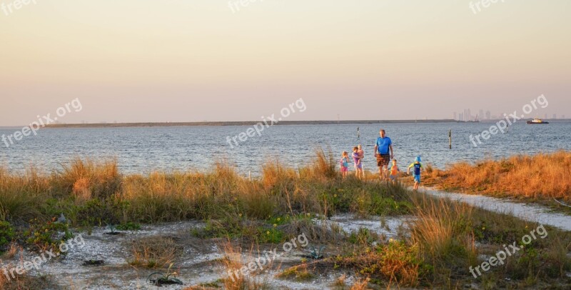 Beach People Walking Happy Lifestyle