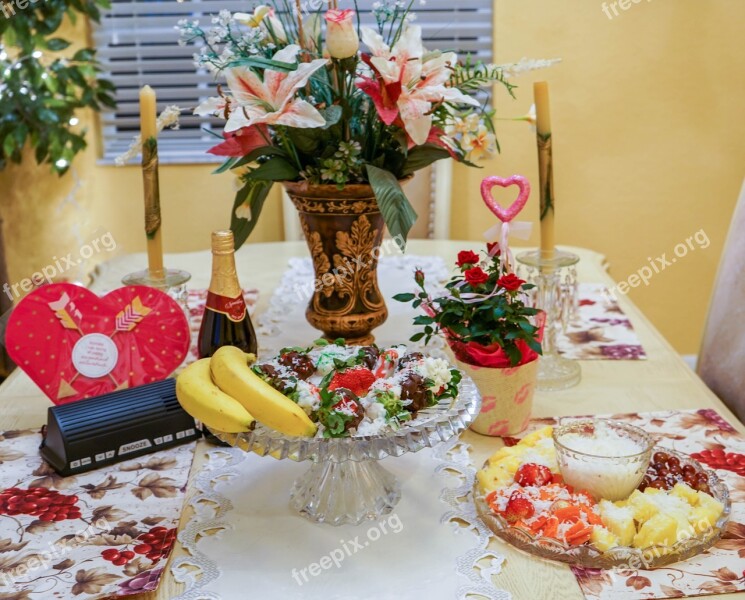 Valentines Day Food Fruit Platter Strawberries Chocolate