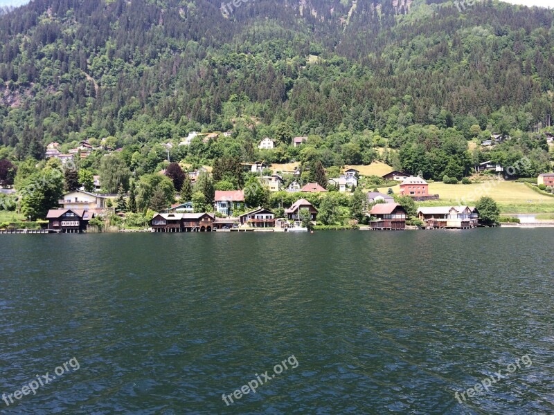 Houses On Lake Shore Area Austria Free Photos