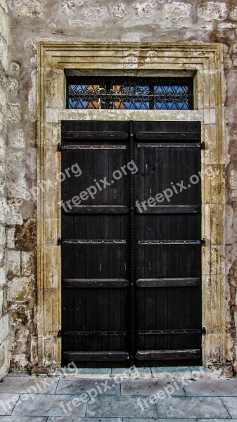 Door Old Aged Wooden Church