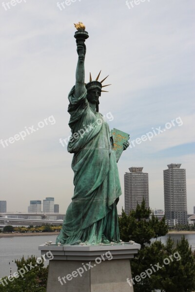 Statue Of Liberty Tokyo Japan Odaiba Asia