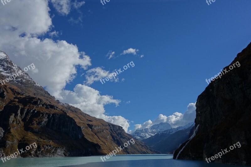 Dam Valais Switzerland Alps Mountain