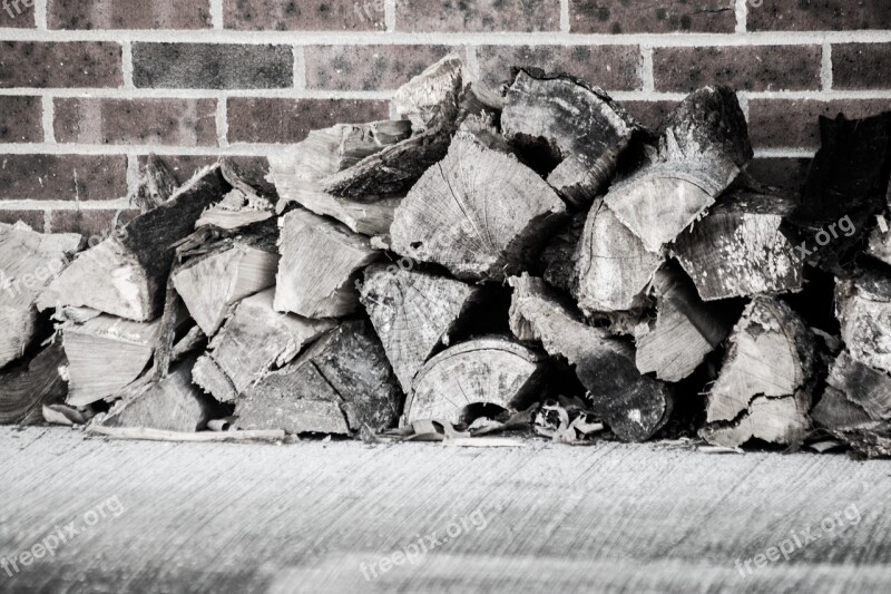 Wood Brick Firewood Wall Brick Wall