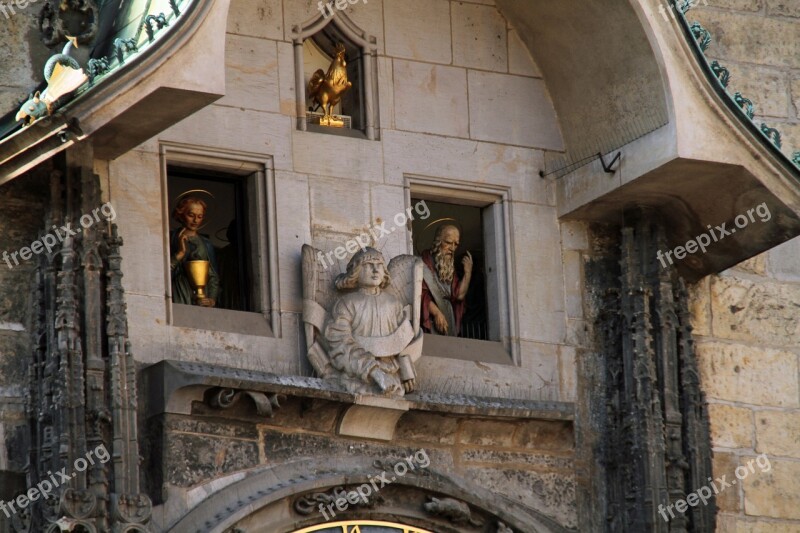 Tower Clock Prague Landmark Czech