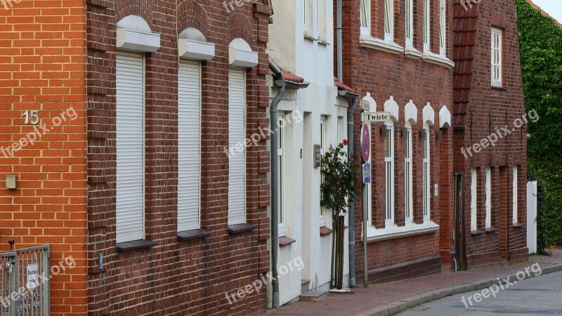 Street Houses Brick Houses Northern Germany City