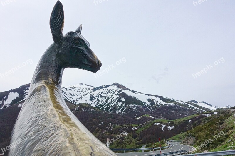 Statue Deer Mountains Sculpture Animal