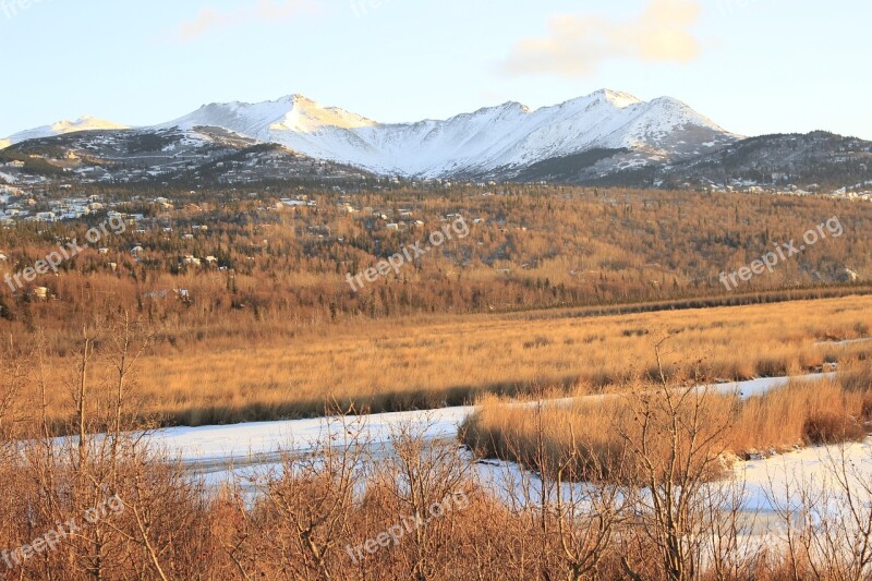 Anchorage Alaska Winter Landscape Snow