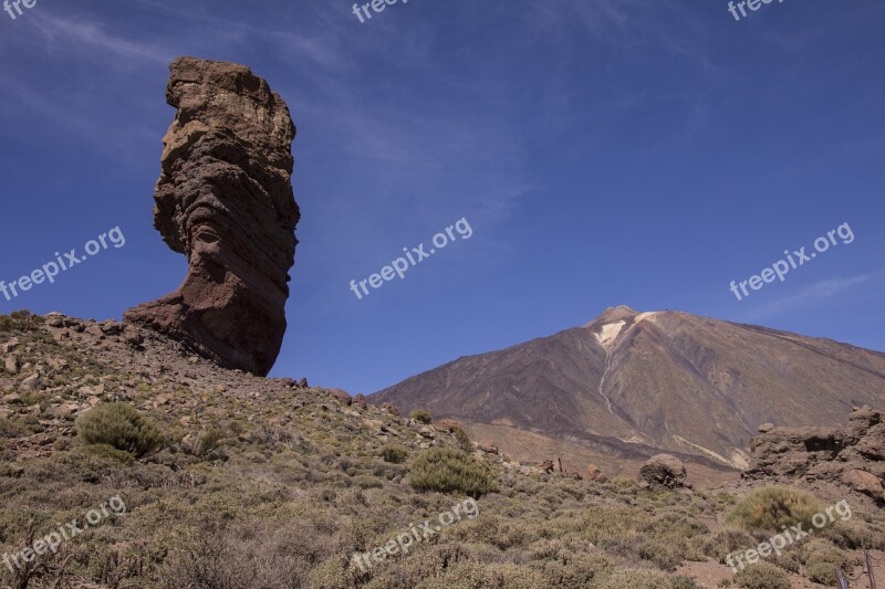 Mountains Volcano Canary Islands Landscape Teide