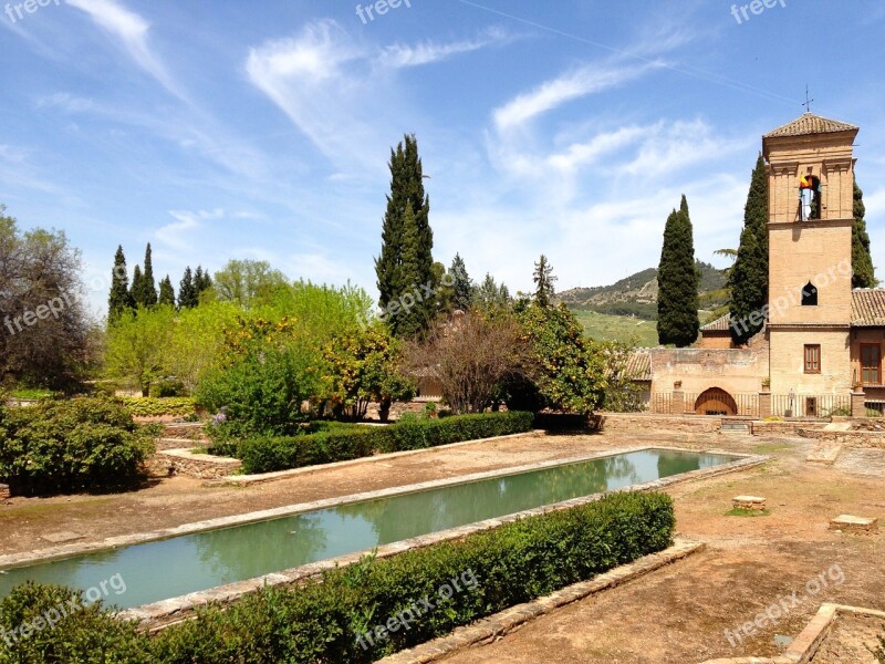 Andalusia Sun Clouds Spain Pond