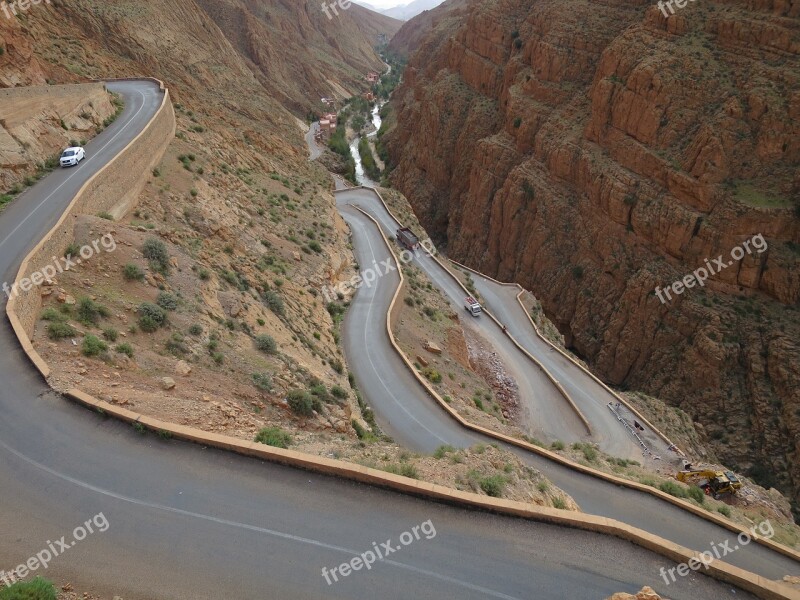 Morocco Road Landscape Desert Desert Road