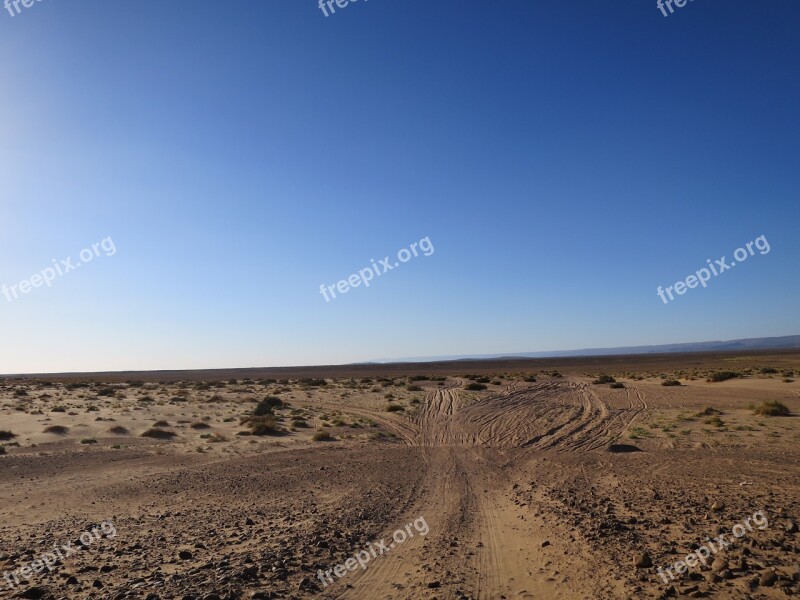 Morocco Road Sand Landscape Road Dust