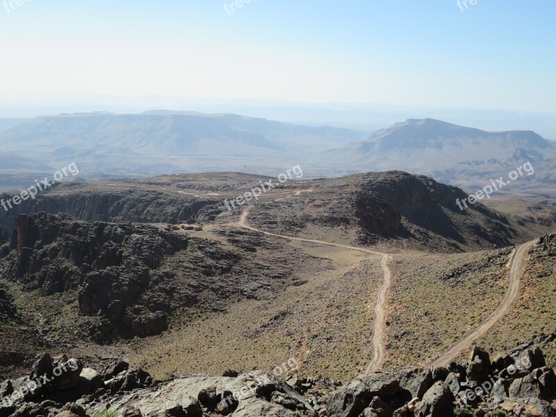 Atlas Mountains Morocco Bergstrasse Stones Dust Road