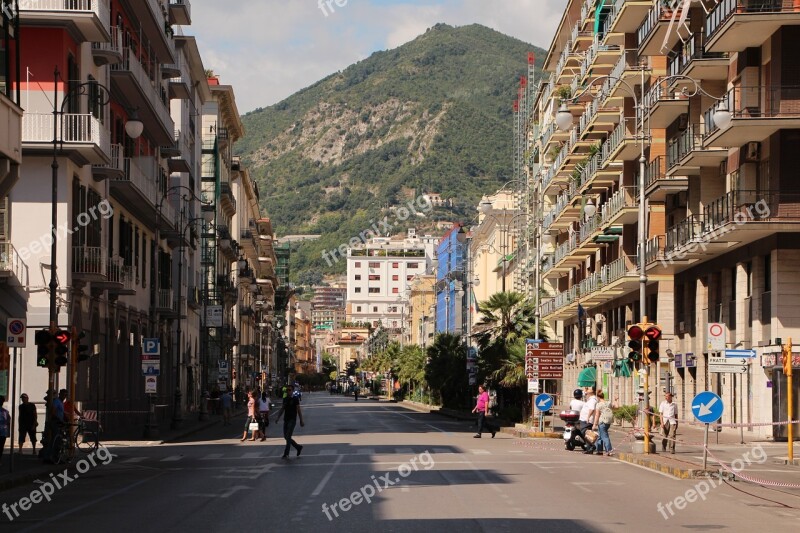 Salerno City Metropolis Palaces Empty Streets