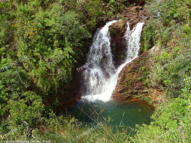 Cachoeira Agua Natureza Verde Free Photos