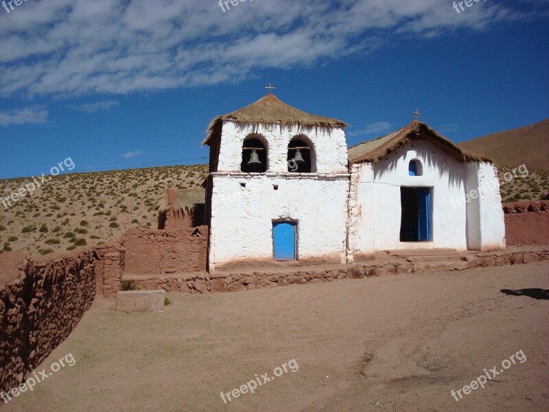 Desert Church Clouds Nature Landscape