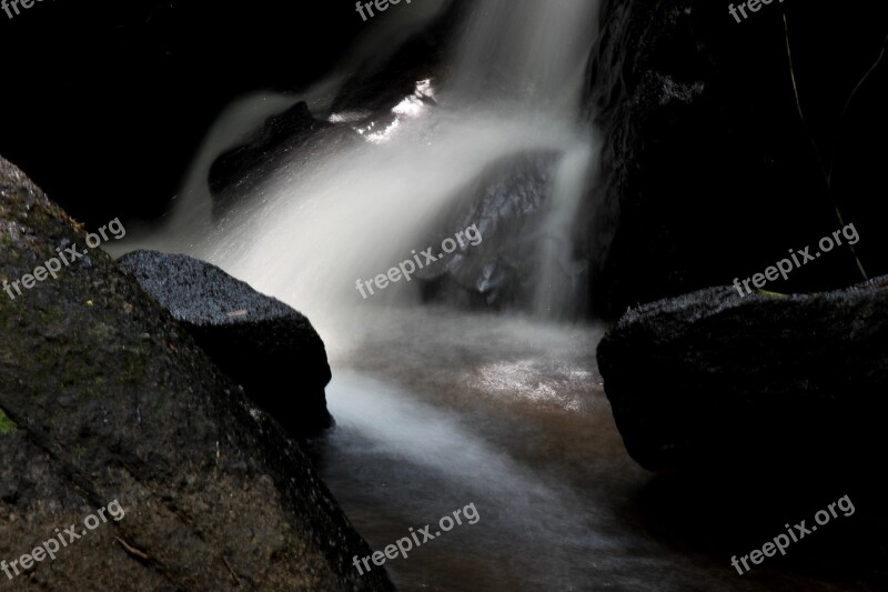 Water Falling In Slow Slow Motion Photographic Technique Waterfall Natural